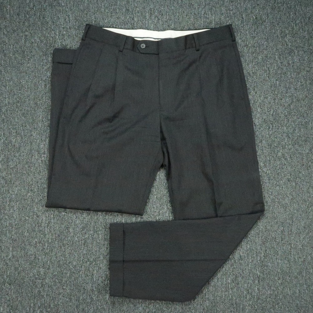 Brooks Brothers Pants Mens 36x30 Gray Madison Pleated Straight Wool Trouser *